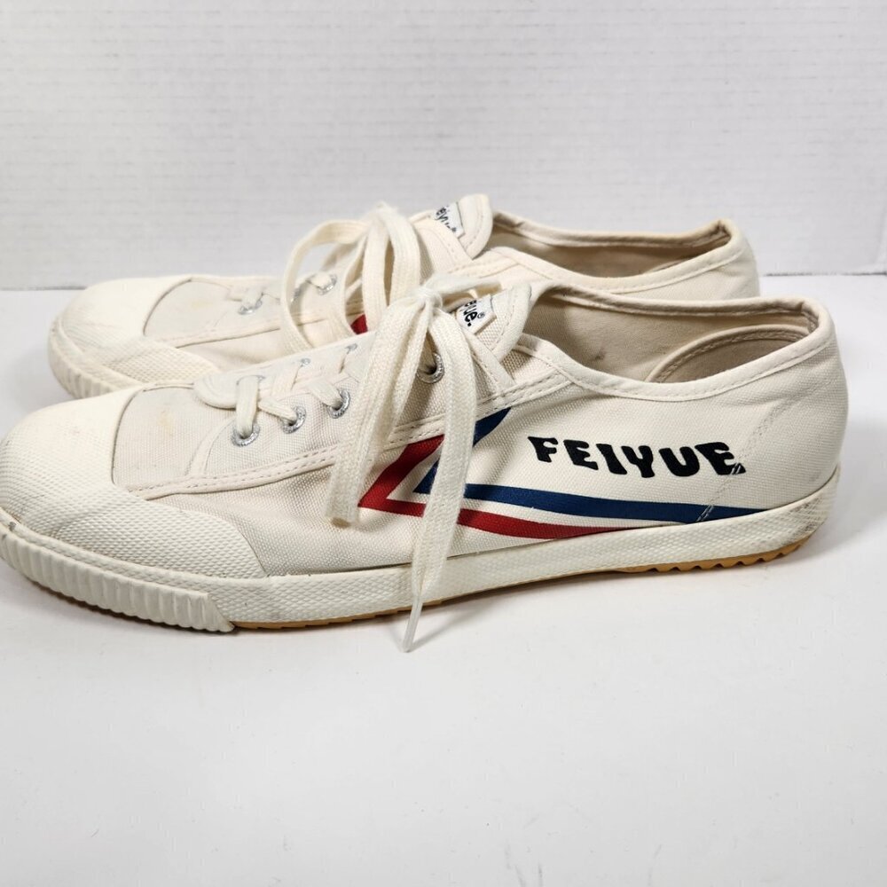 Feiyue Canvas Sneakers with Red and Blue Accents Women's Size 12 - Picture 4 of 5